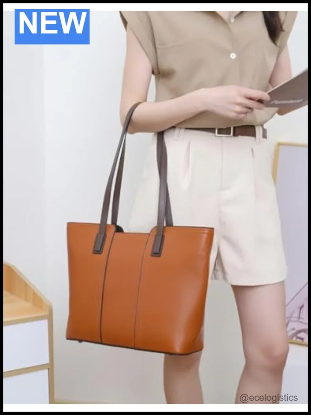 Genuine Leather Tote Bag Women Top Handle Satchel Shoulder Crossbody Handbag